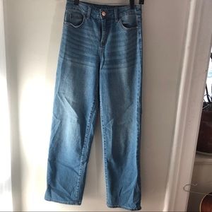 High waisted wide straight leg jeans